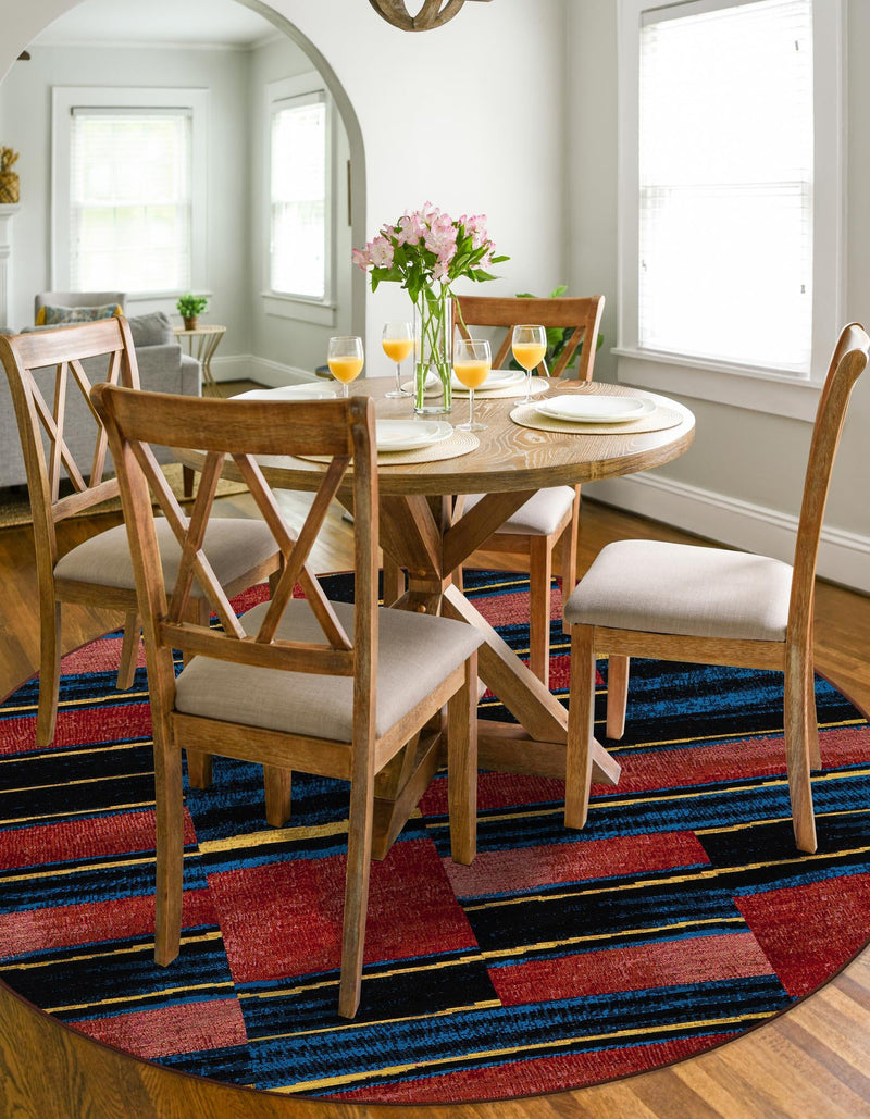 Urban Terrace Collection Area Rug - Courtyard Round Multi lifestyle 42