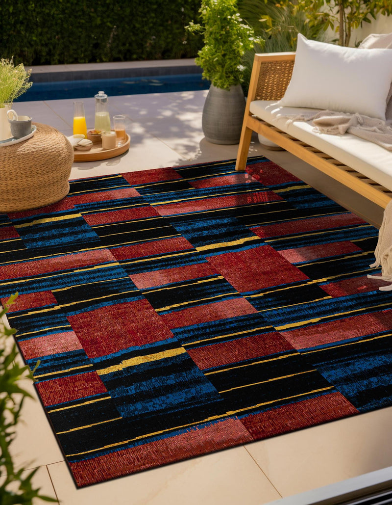 Urban Terrace Collection Area Rug - Courtyard Square Multi lifestyle 26