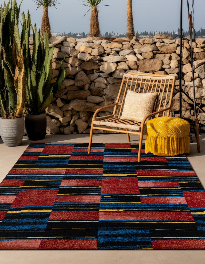 Urban Terrace Collection Area Rug - Courtyard Square Multi lifestyle 32