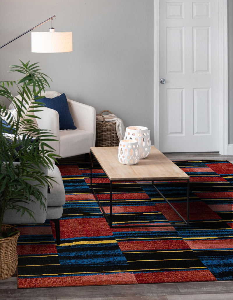 Urban Terrace Collection Area Rug - Courtyard Square Multi lifestyle 35