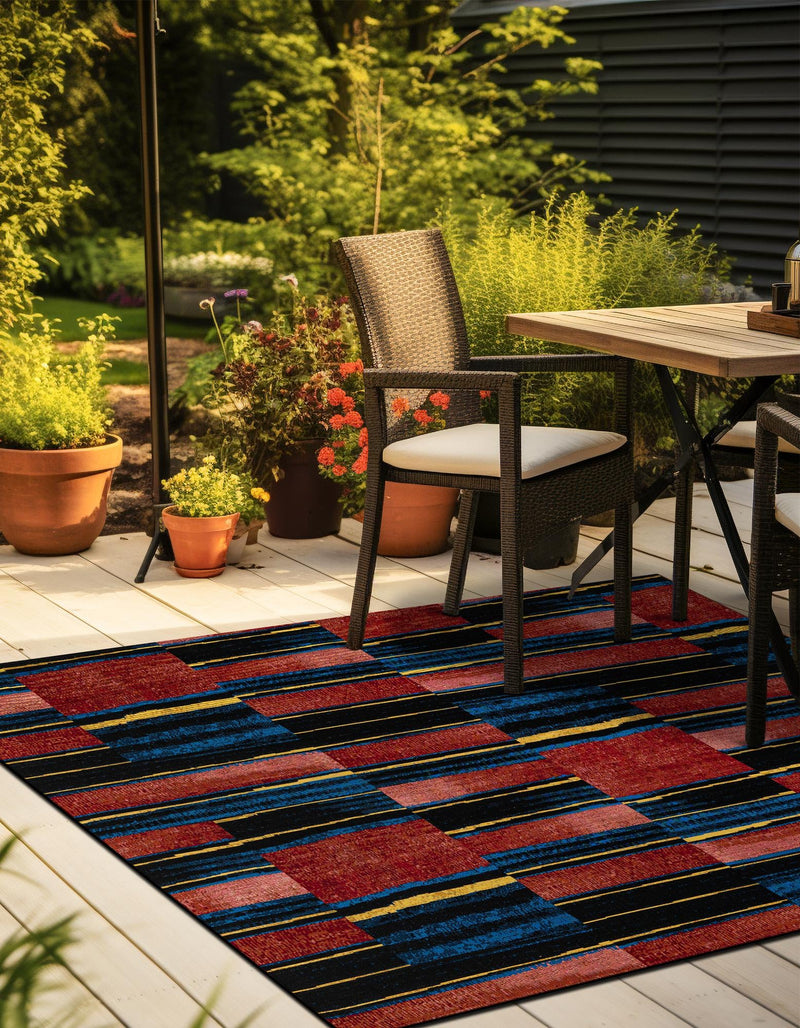 Urban Terrace Collection Area Rug - Courtyard Square Multi lifestyle 44