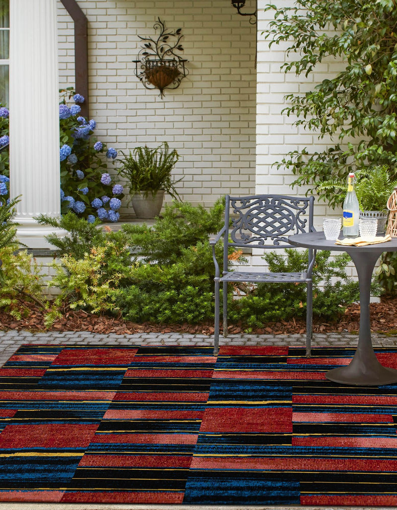 Urban Terrace Collection Area Rug - Courtyard Square Multi lifestyle 50