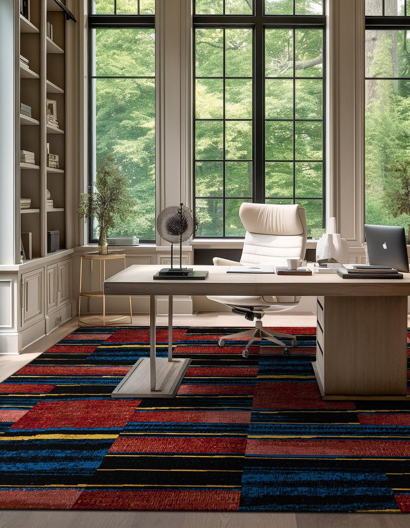 Urban Terrace Collection Area Rug - Courtyard Square Multi lifestyle 53