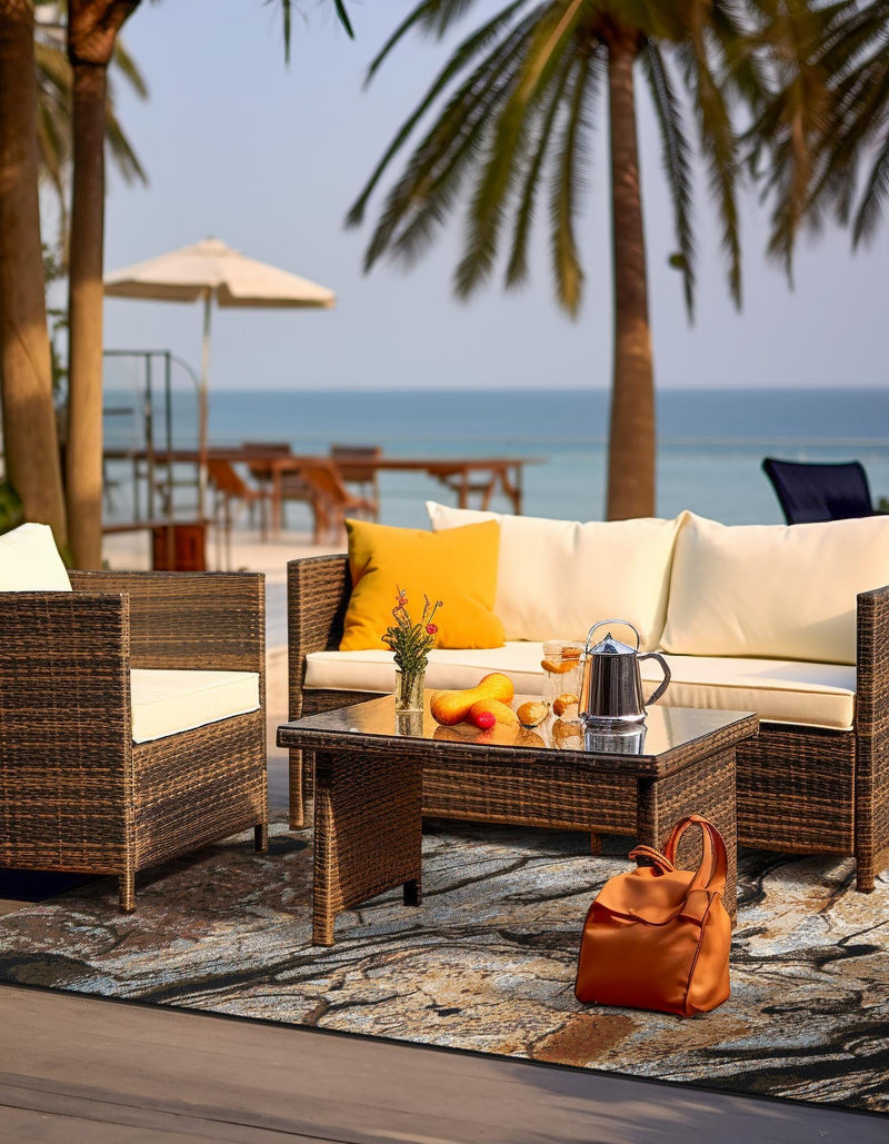 Urban Terrace Collection Area Rug - Horizon Rectangle Multi lifestyle 7
