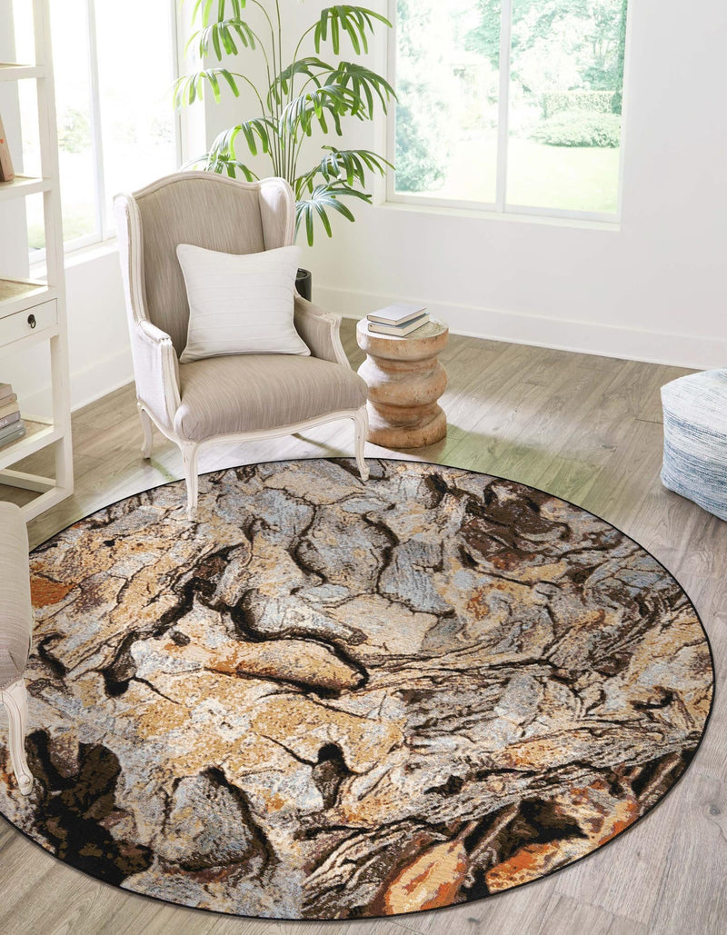 Urban Terrace Collection Area Rug - Horizon Round Multi lifestyle 30
