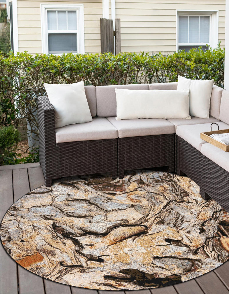 Urban Terrace Collection Area Rug - Horizon Round Multi lifestyle 33