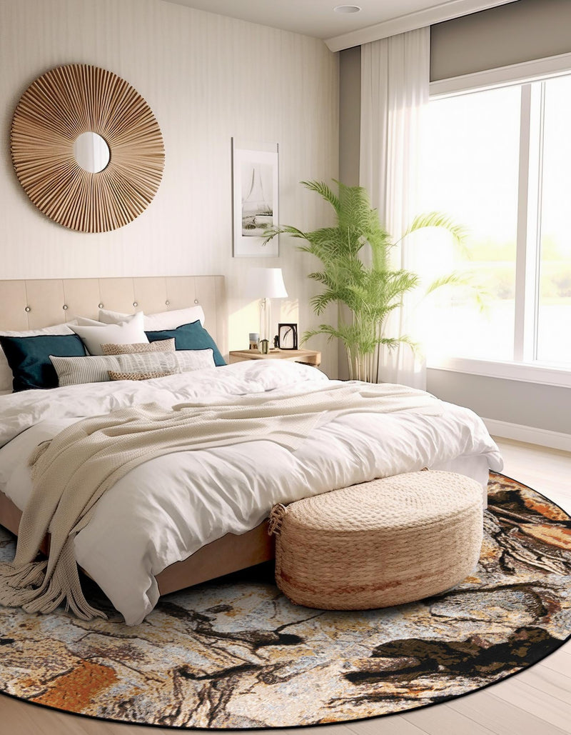 Urban Terrace Collection Area Rug - Horizon Round Multi lifestyle 42