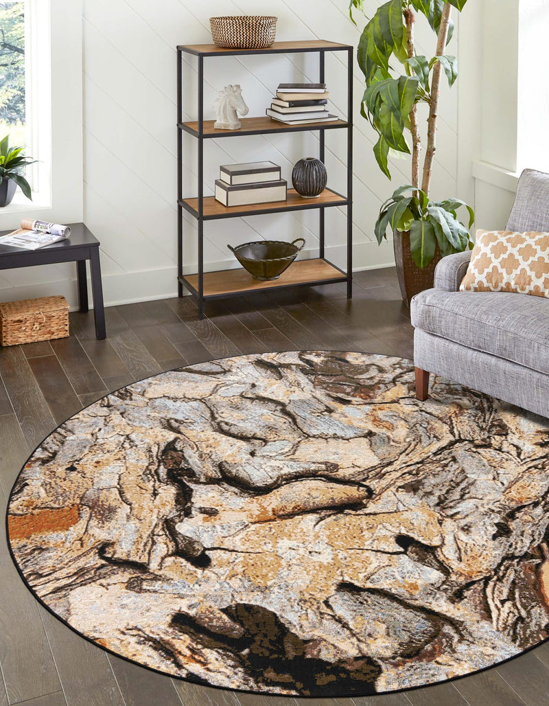 Urban Terrace Collection Area Rug - Horizon Round Multi lifestyle 48
