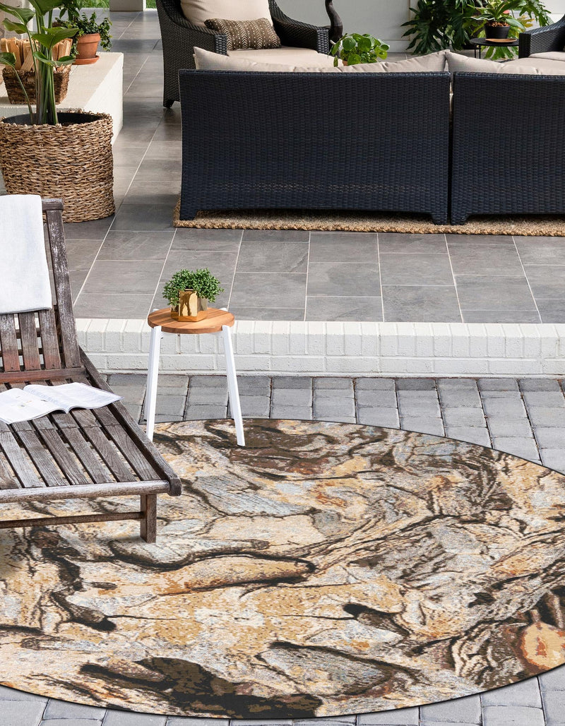 Urban Terrace Collection Area Rug - Horizon Round Multi lifestyle 51