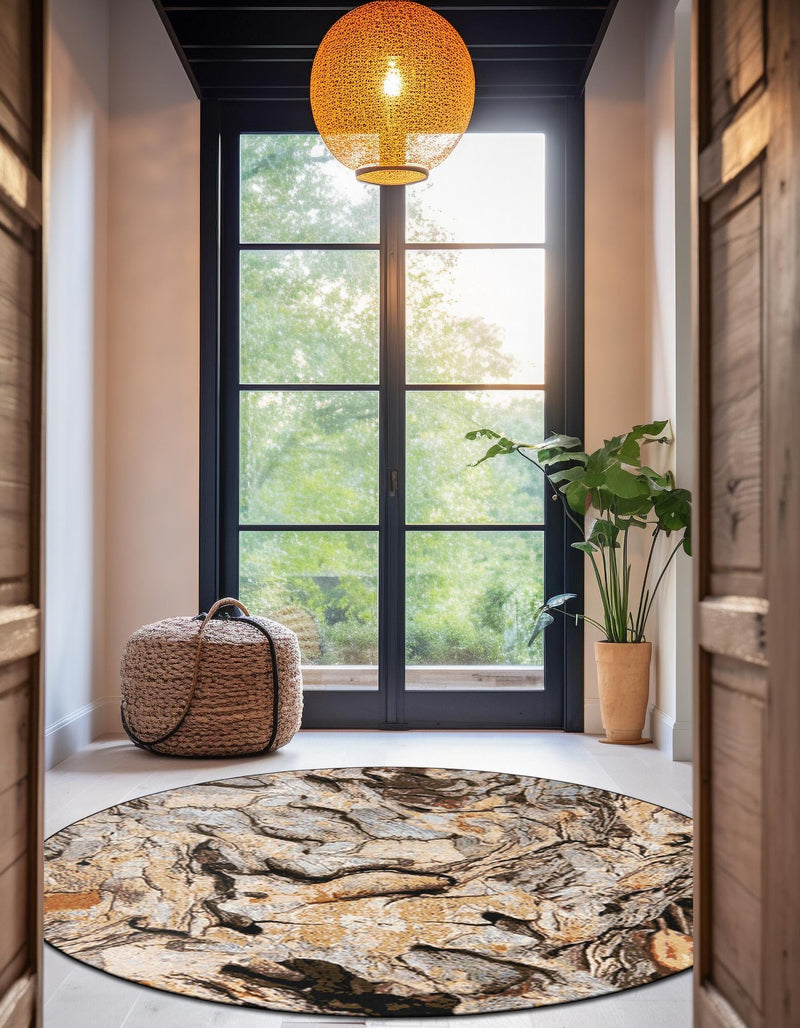 Urban Terrace Collection Area Rug - Horizon Round Multi lifestyle 54