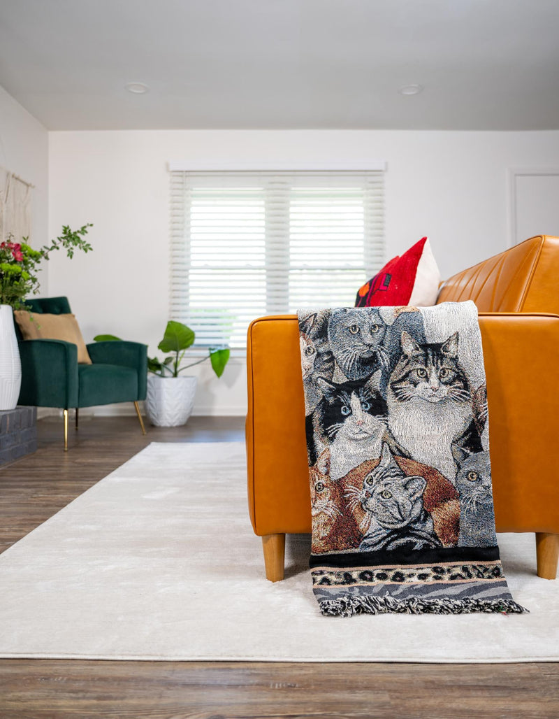 Fleece Haven Collection Area Rug - Urbana Rectangle Black and White lifestyle 3