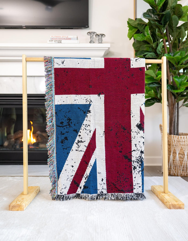 Fleece Haven Collection Area Rug - Galveston Rectangle Red and Blue lifestyle 4