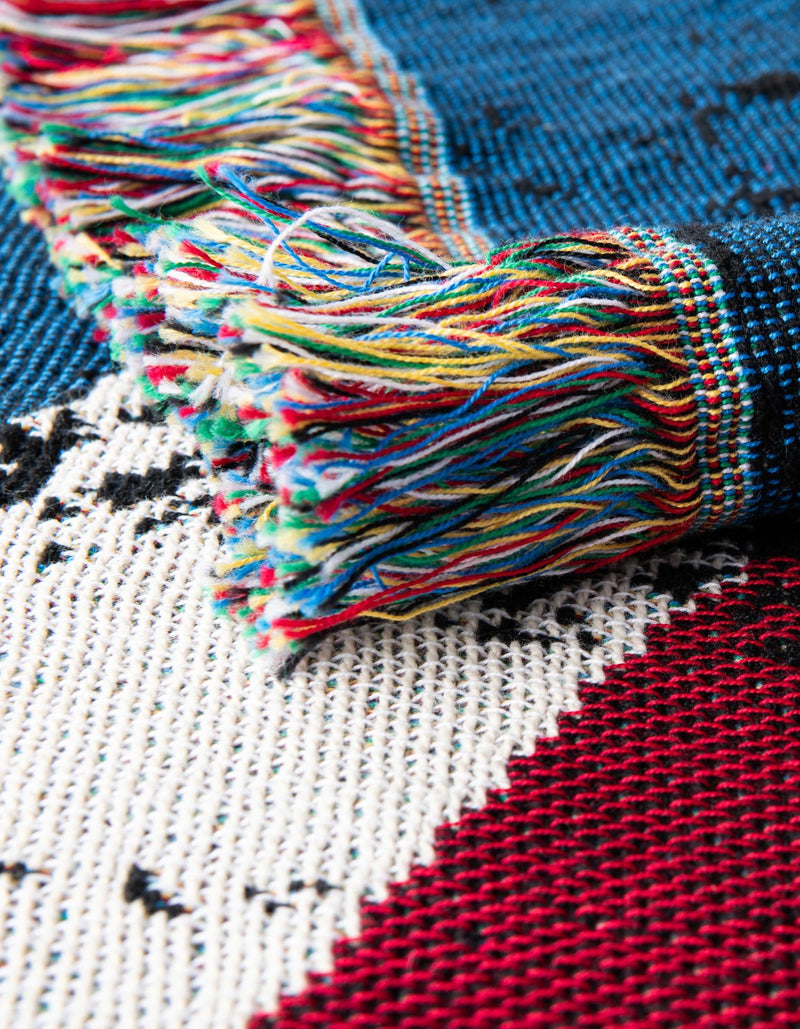 Fleece Haven Collection Area Rug - Galveston Rectangle Red and Blue lifestyle 7