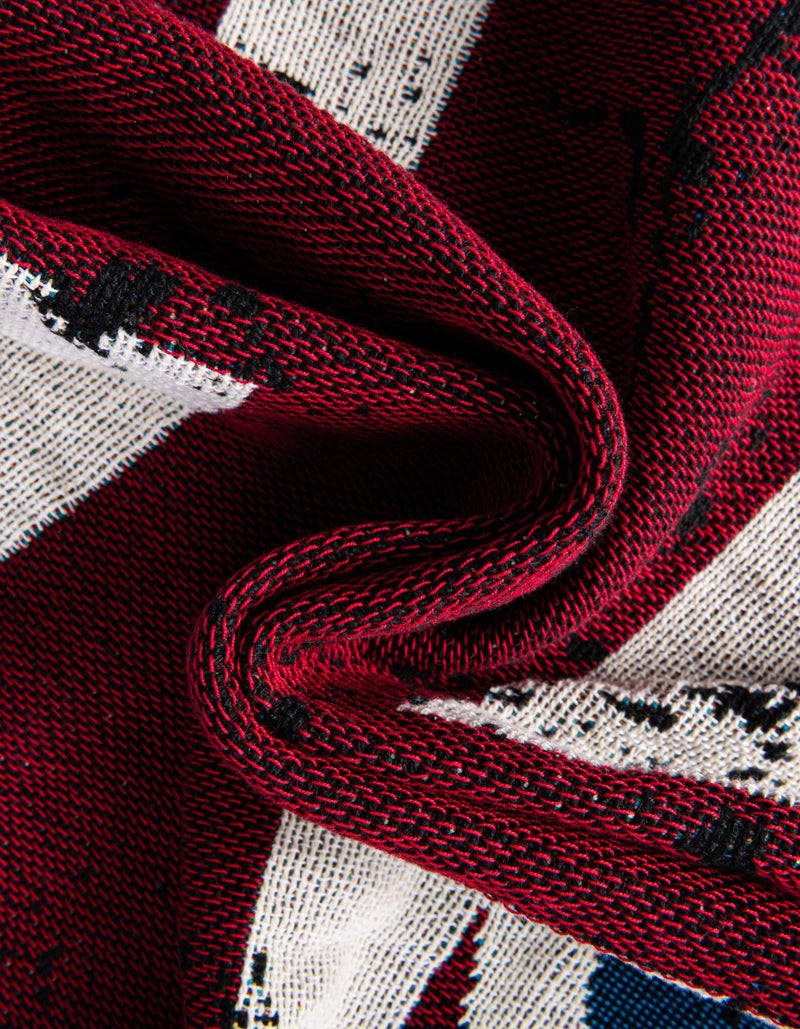 Fleece Haven Collection Area Rug - Galveston Rectangle Red and Blue lifestyle 9