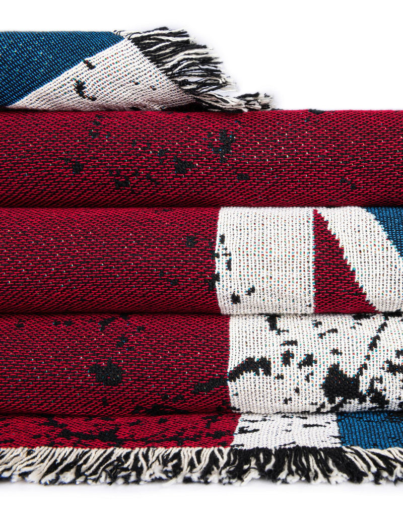 Fleece Haven Collection Area Rug - Galveston Rectangle Red and Blue lifestyle 15