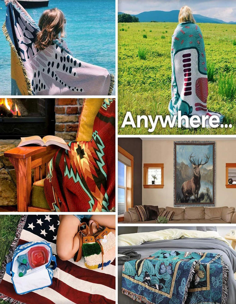 Fleece Haven Collection Area Rug - Galveston Rectangle Red and Blue lifestyle 19