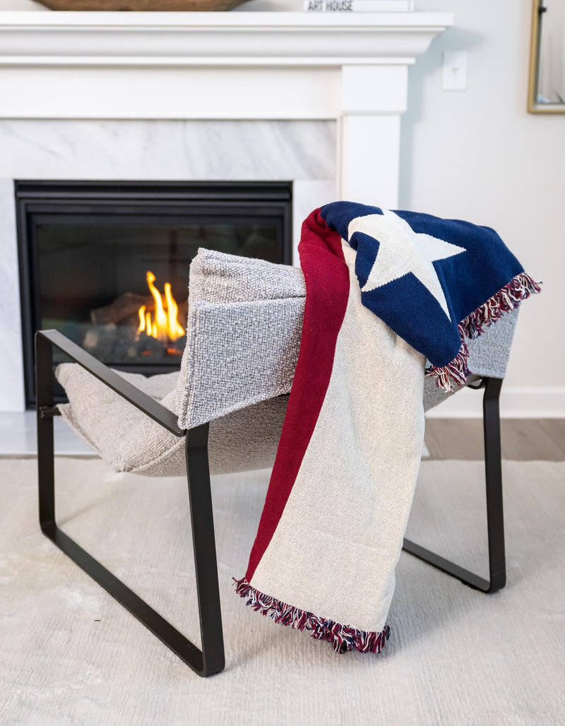 Fleece Haven Collection Area Rug - Helena Rectangle Red and Blue lifestyle 2