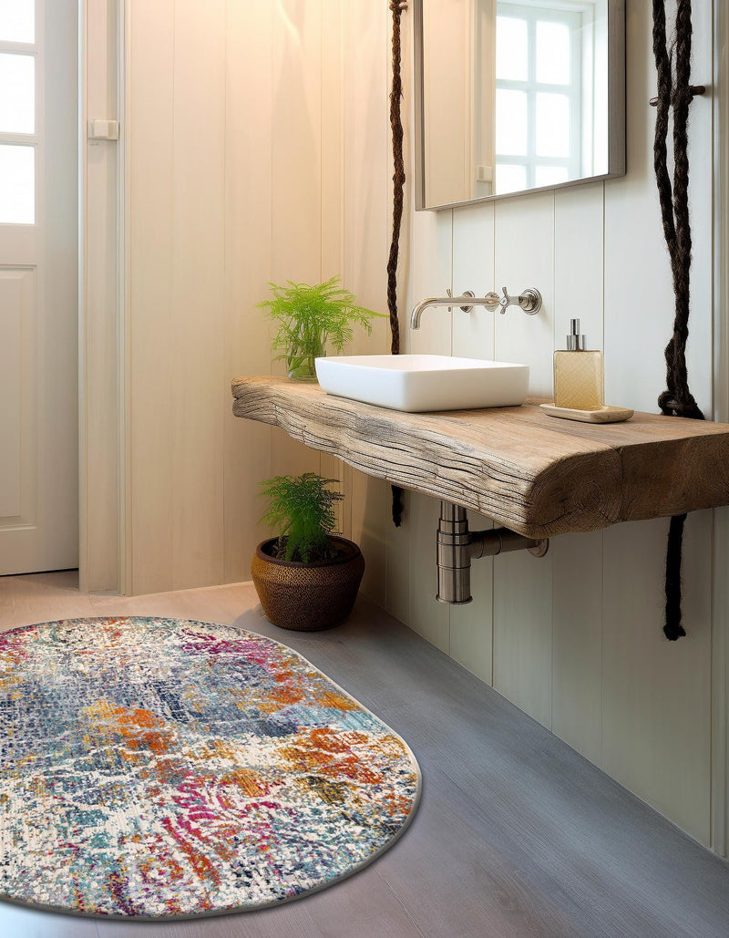 Santa Monica Sands Collection Area Rug - Pacific Oval Multi lifestyle 30