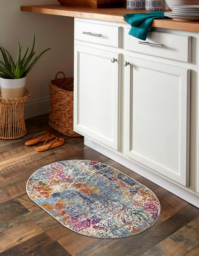 Santa Monica Sands Collection Area Rug - Pacific Oval Multi lifestyle 40