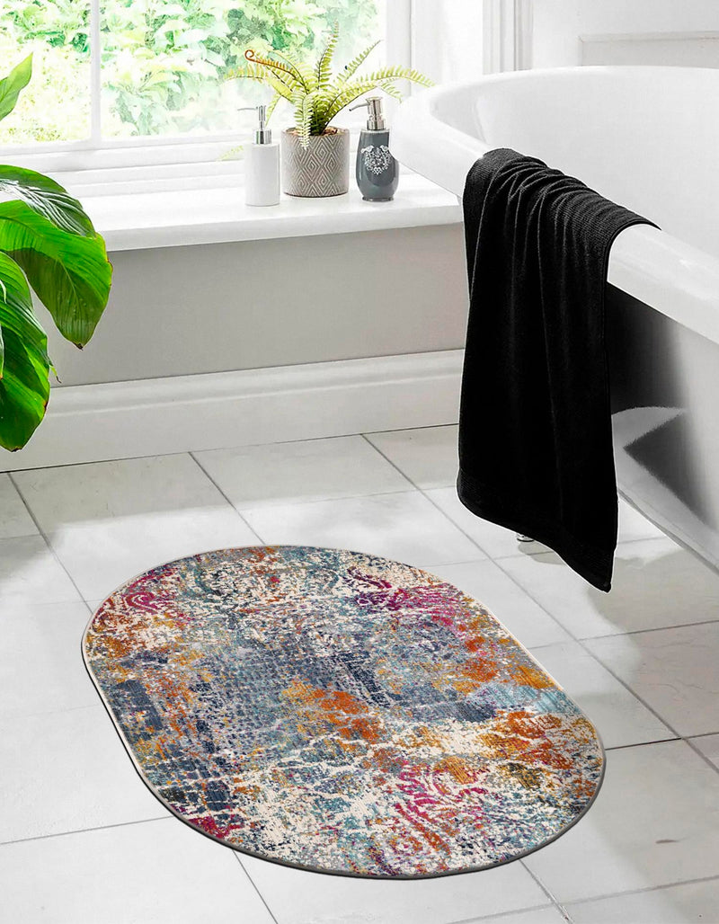 Santa Monica Sands Collection Area Rug - Pacific Oval Multi lifestyle 44