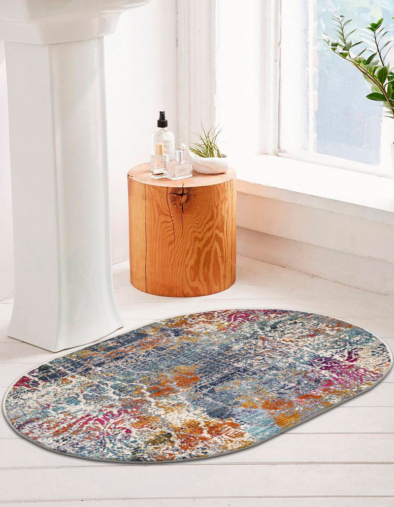 Santa Monica Sands Collection Area Rug - Pacific Oval Multi lifestyle 48