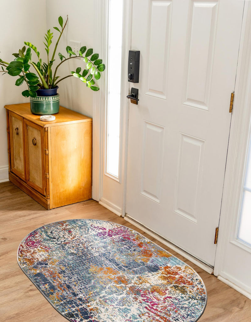 Santa Monica Sands Collection Area Rug - Pacific Oval Multi lifestyle 53