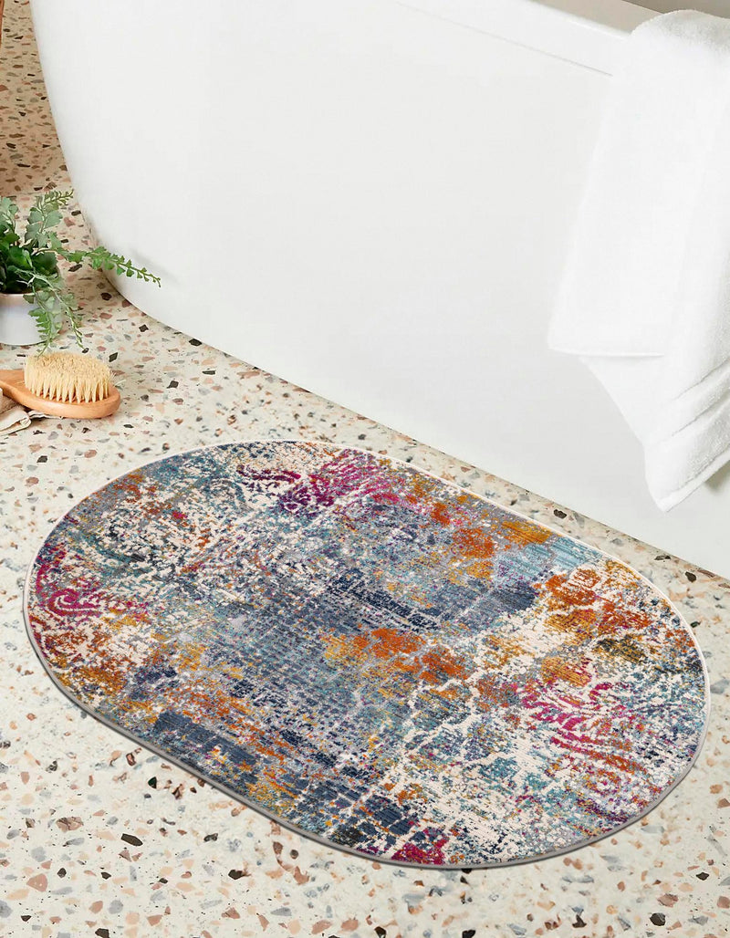 Santa Monica Sands Collection Area Rug - Pacific Oval Multi lifestyle 57