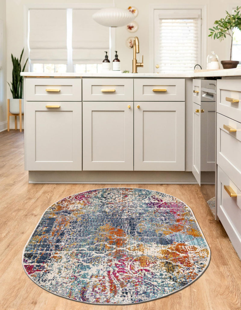 Santa Monica Sands Collection Area Rug - Pacific Oval Multi lifestyle 58