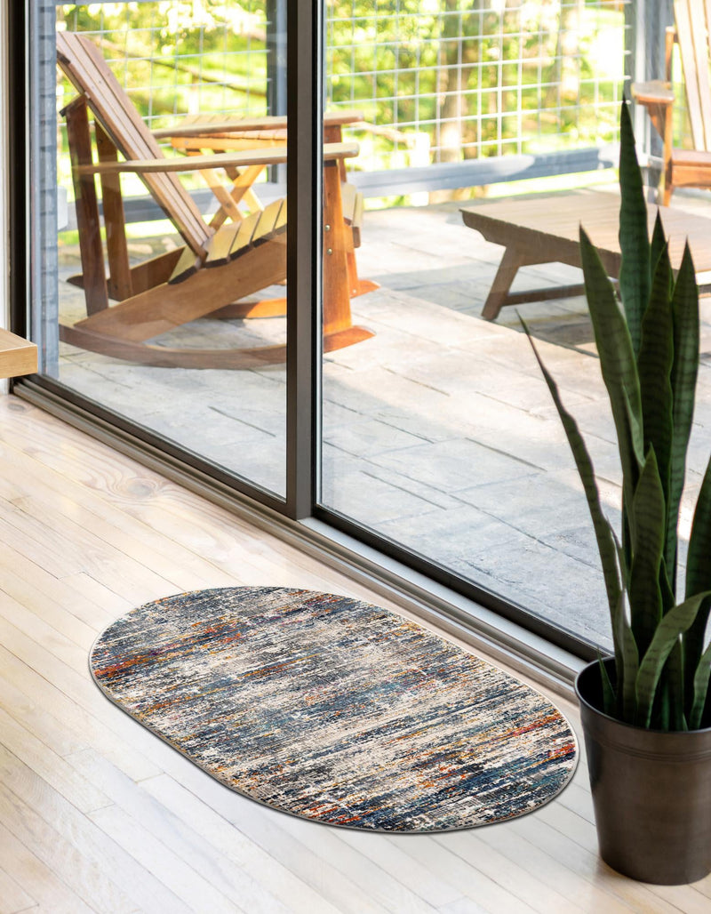Santa Monica Sands Collection Area Rug - Palisades Oval Multi lifestyle 21