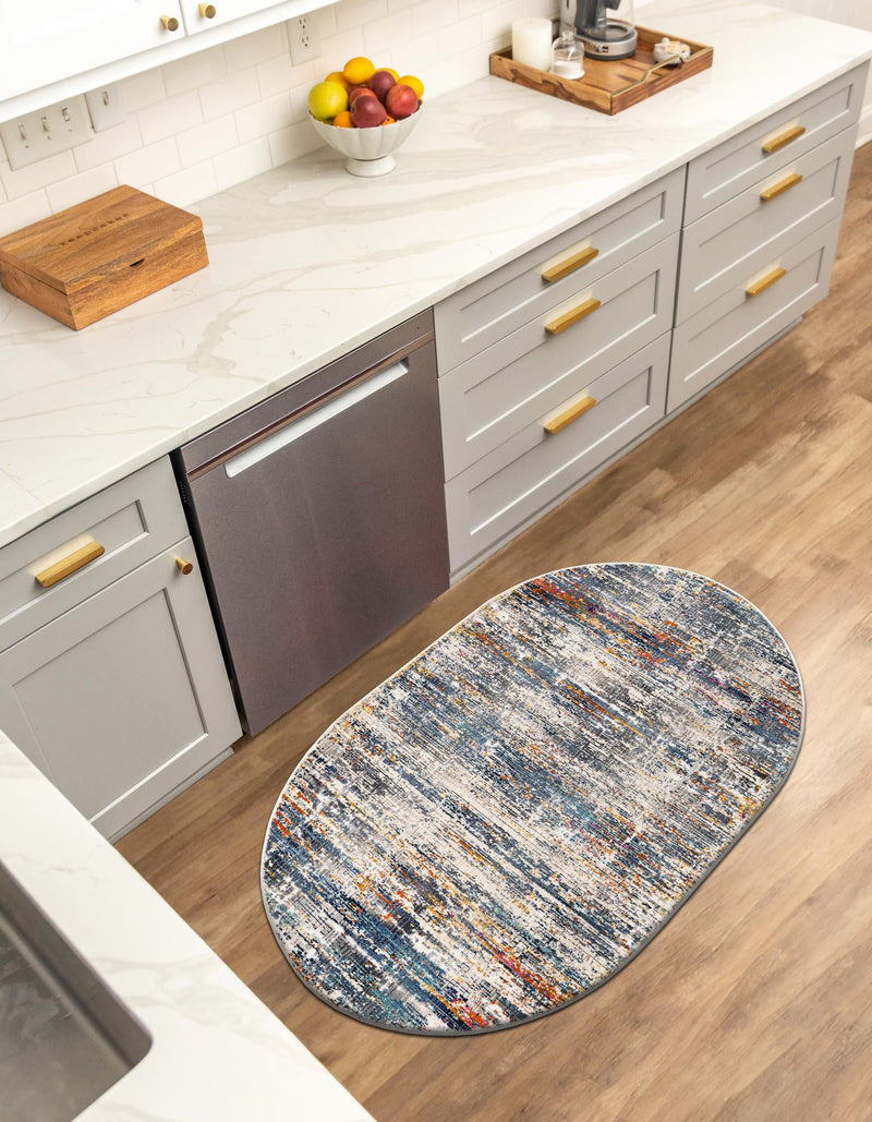 Santa Monica Sands Collection Area Rug - Palisades Oval Multi lifestyle 27