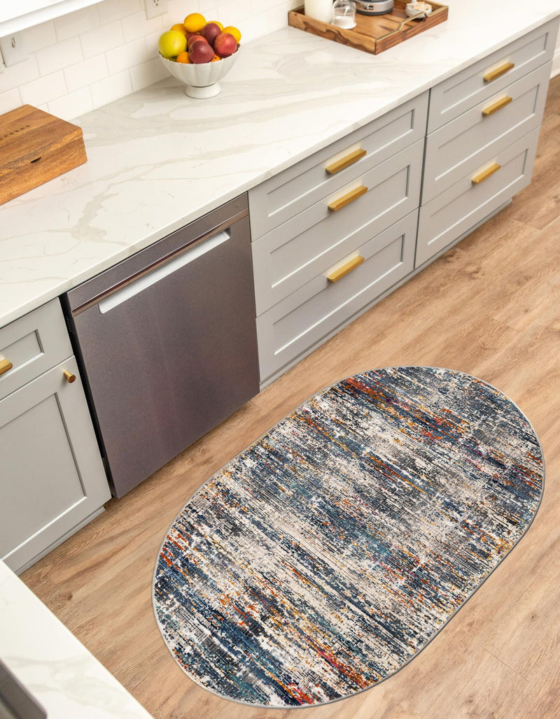 Santa Monica Sands Collection Area Rug - Palisades Oval Multi lifestyle 33
