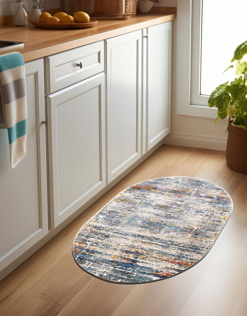 Santa Monica Sands Collection Area Rug - Palisades Oval Multi lifestyle 42