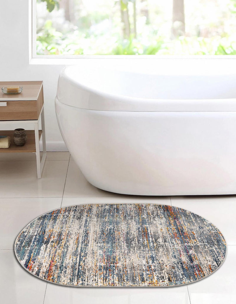 Santa Monica Sands Collection Area Rug - Palisades Oval Multi lifestyle 44
