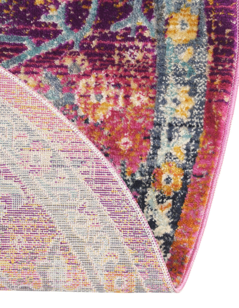 Prague Tapestry Collection Area Rug - Moravia Oval Fuchsia lifestyle 91