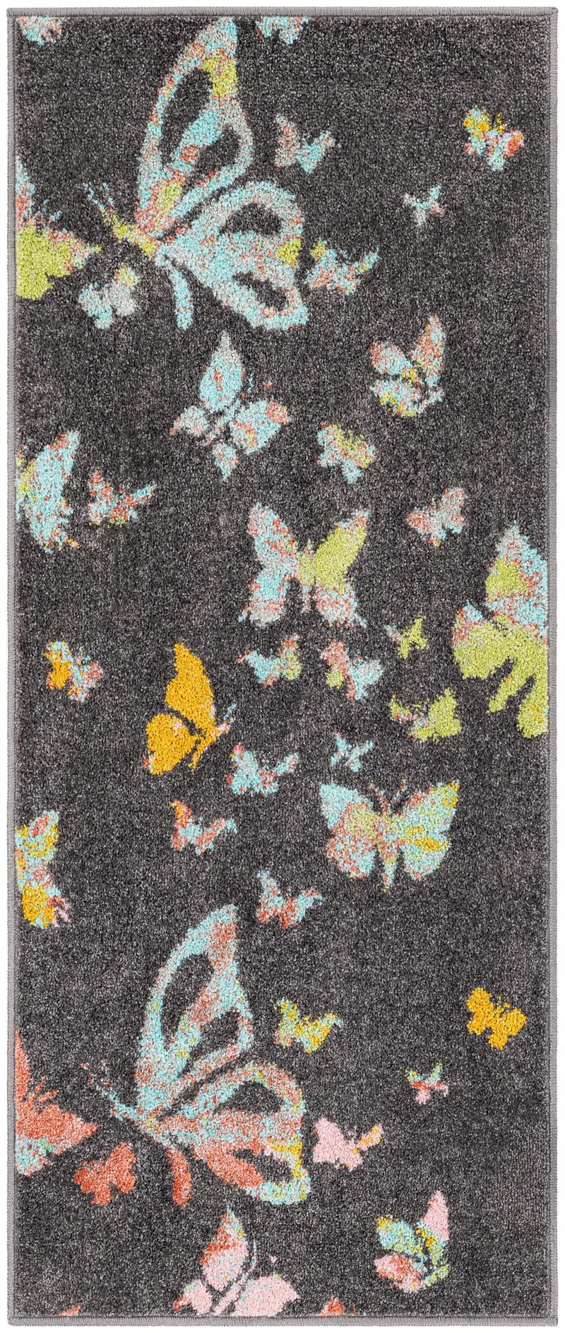 Playful Patterns Collection Area Rug - Carnival Runner Charcoal Gray lifestyle 23