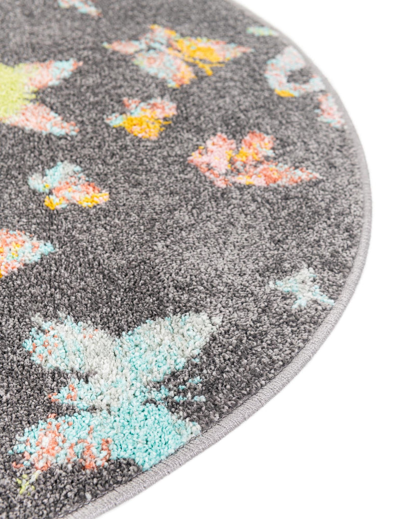 Playful Patterns Collection Area Rug - Carnival Round Charcoal Gray lifestyle 48