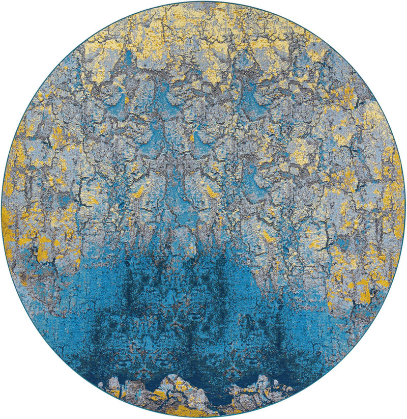 Urban Terrace Collection Area Rug - Lanai Round Gradient Blue lifestyle 11