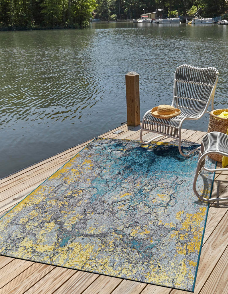 Urban Terrace Collection Area Rug - Lanai Rectangle Gradient Blue Main