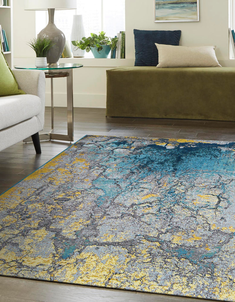 Urban Terrace Collection Area Rug - Lanai Rectangle Gradient Blue lifestyle 4