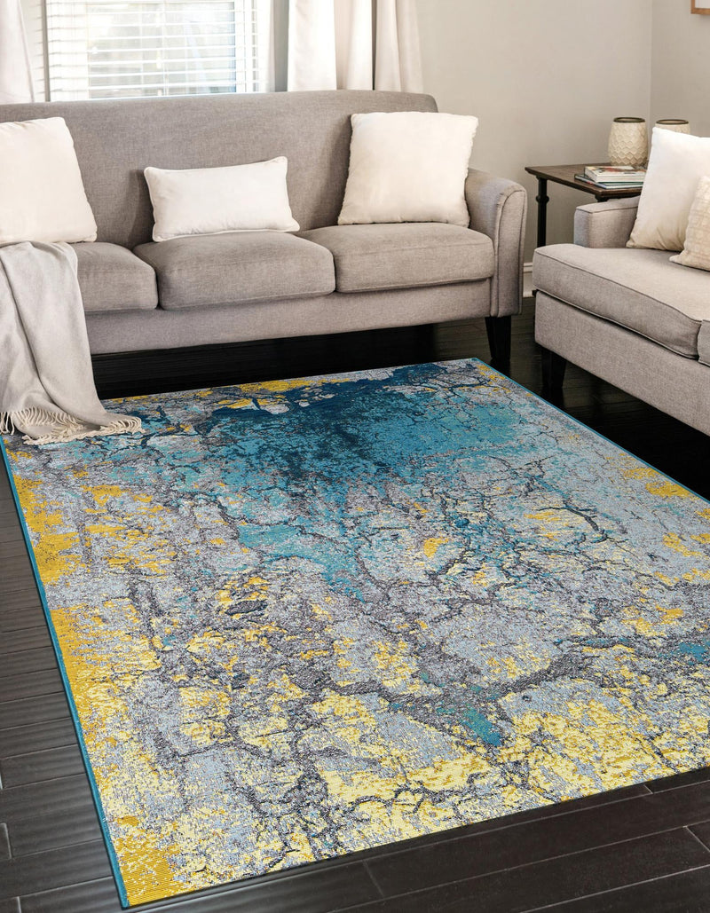 Urban Terrace Collection Area Rug - Lanai Rectangle Gradient Blue lifestyle 10