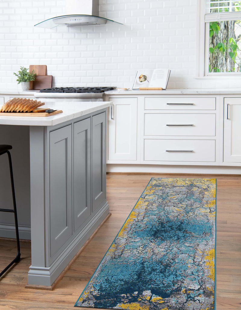 Urban Terrace Collection Area Rug - Lanai Runner Gradient Blue lifestyle 16