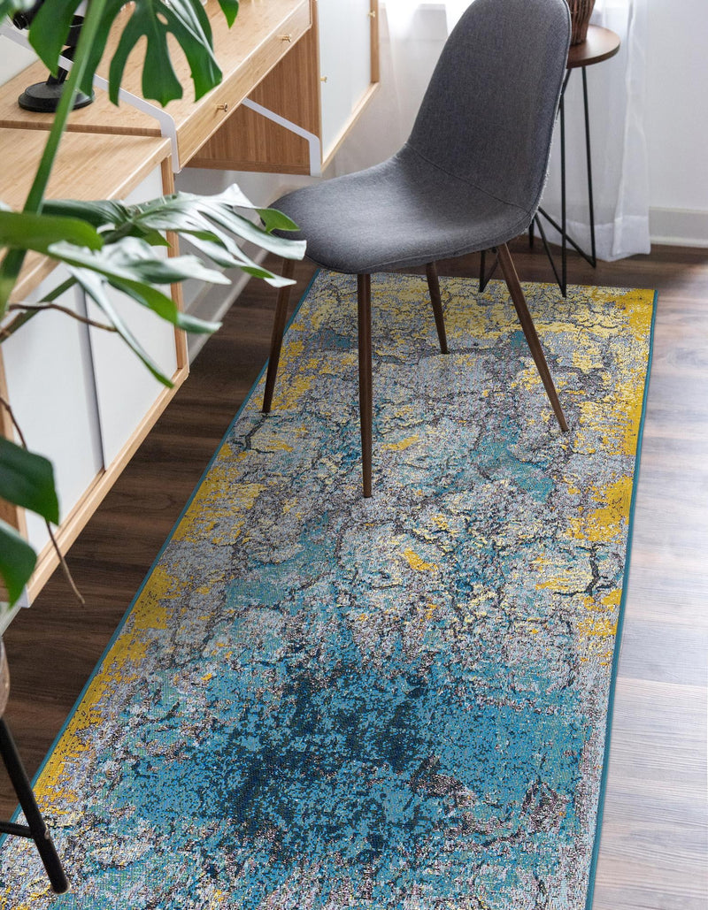 Urban Terrace Collection Area Rug - Lanai Runner Gradient Blue lifestyle 22