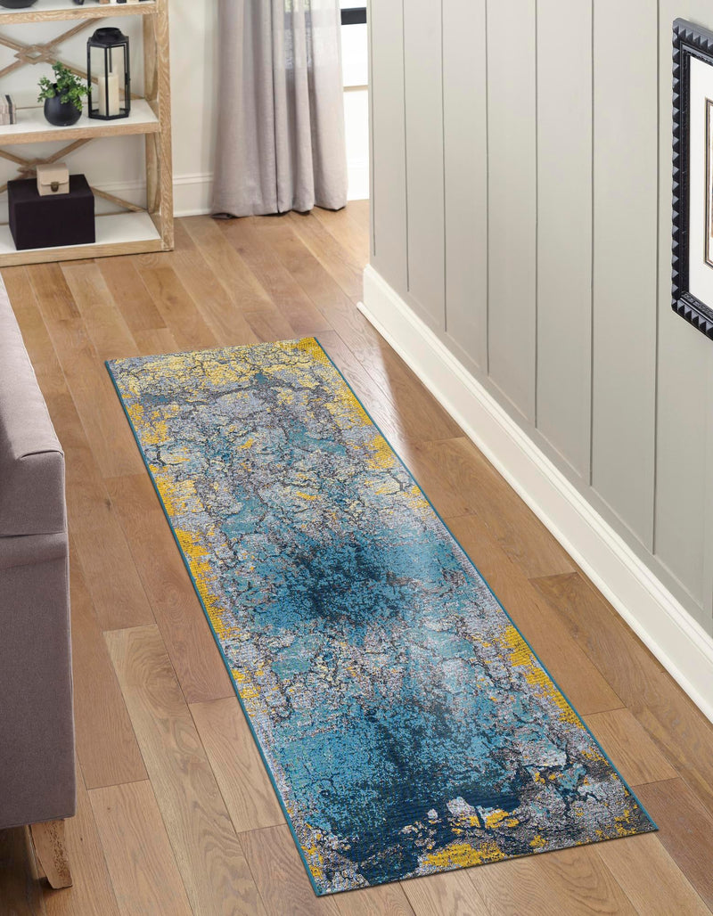 Urban Terrace Collection Area Rug - Lanai Runner Gradient Blue lifestyle 28