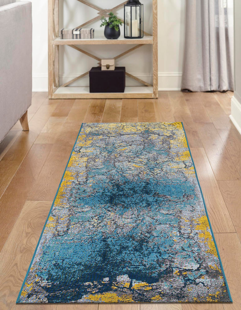Urban Terrace Collection Area Rug - Lanai Runner Gradient Blue lifestyle 34