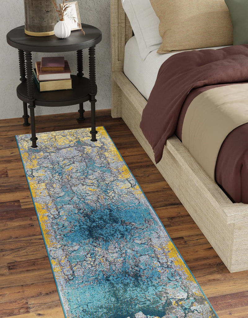 Urban Terrace Collection Area Rug - Lanai Runner Gradient Blue lifestyle 40