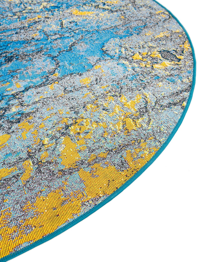 Urban Terrace Collection Area Rug - Lanai Round Gradient Blue lifestyle 44
