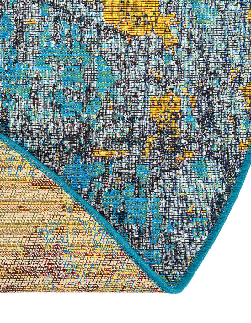 Urban Terrace Collection Area Rug - Lanai Round Gradient Blue lifestyle 47