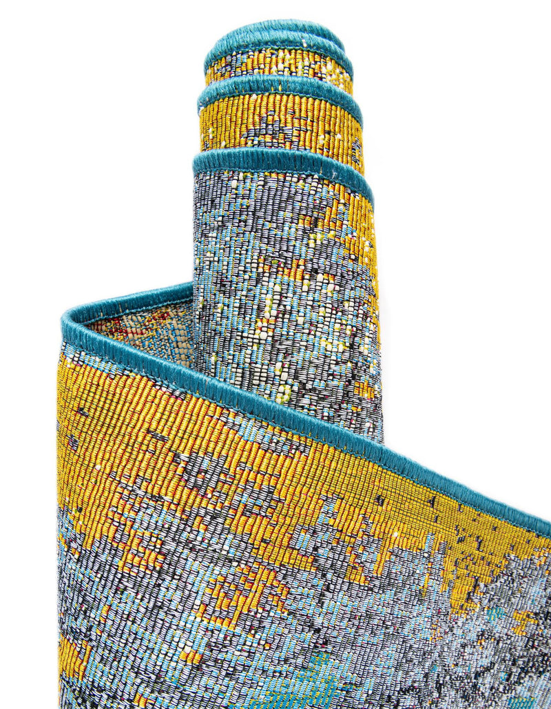 Urban Terrace Collection Area Rug - Lanai Round Gradient Blue lifestyle 50