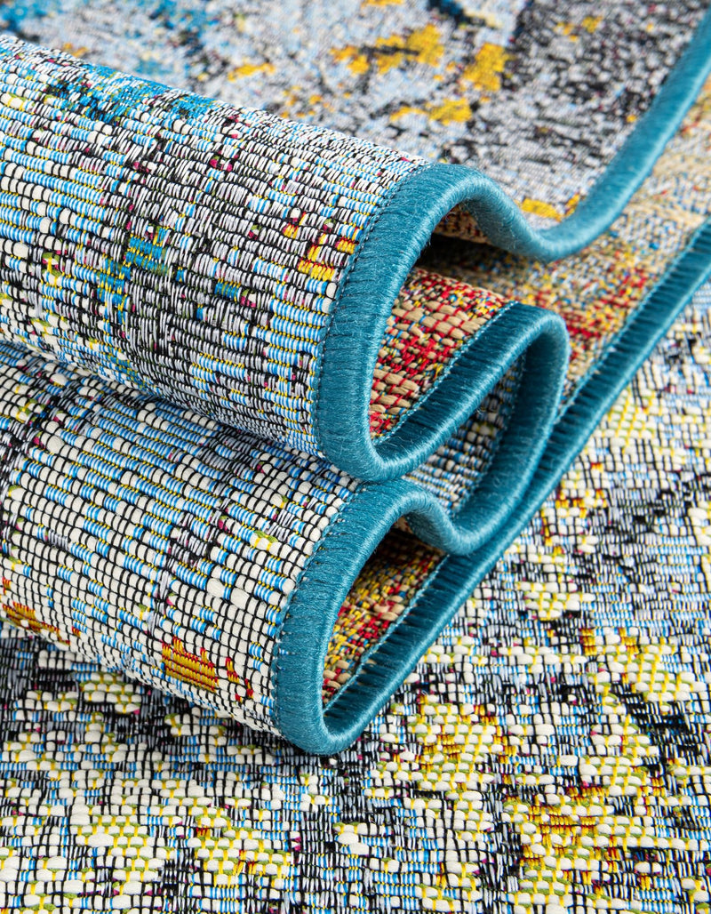 Urban Terrace Collection Area Rug - Lanai Round Gradient Blue lifestyle 52