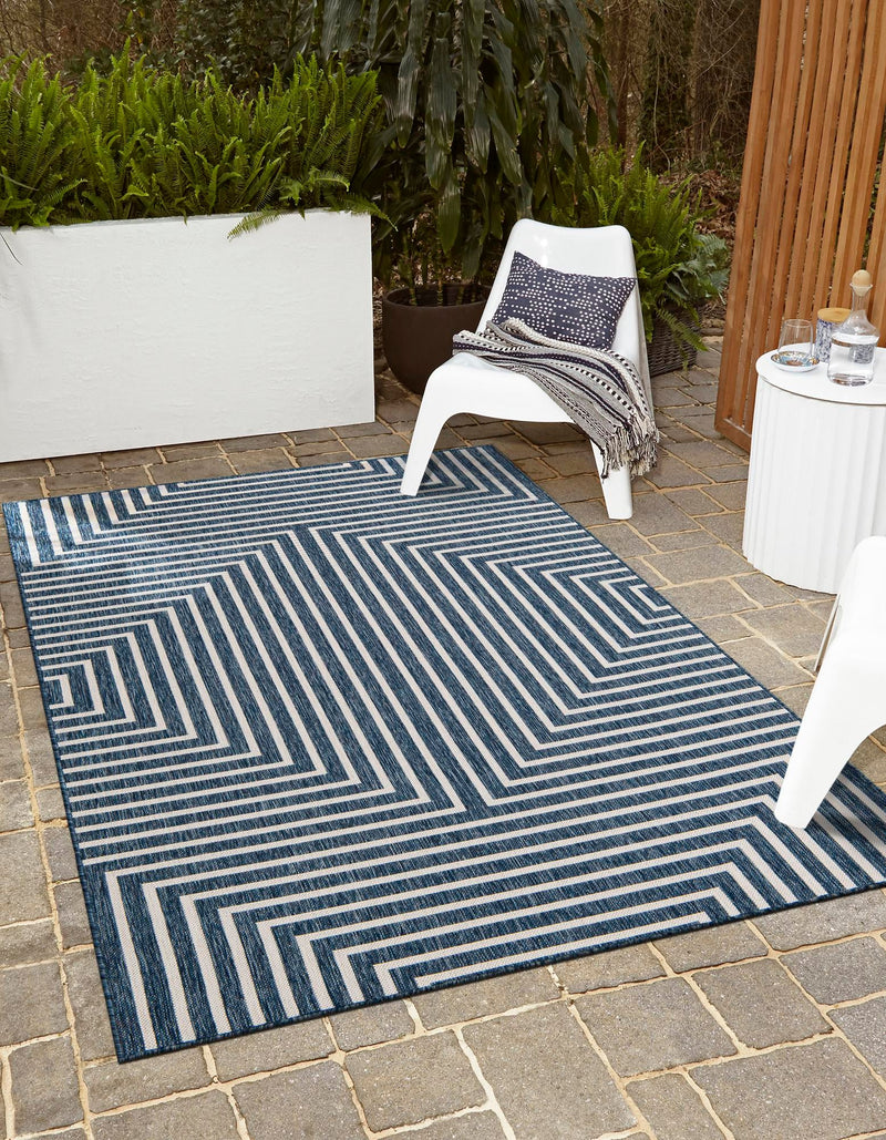 Urban Terrace Collection Area Rug - Astoria (Blue) Rectangle Blue lifestyle 0